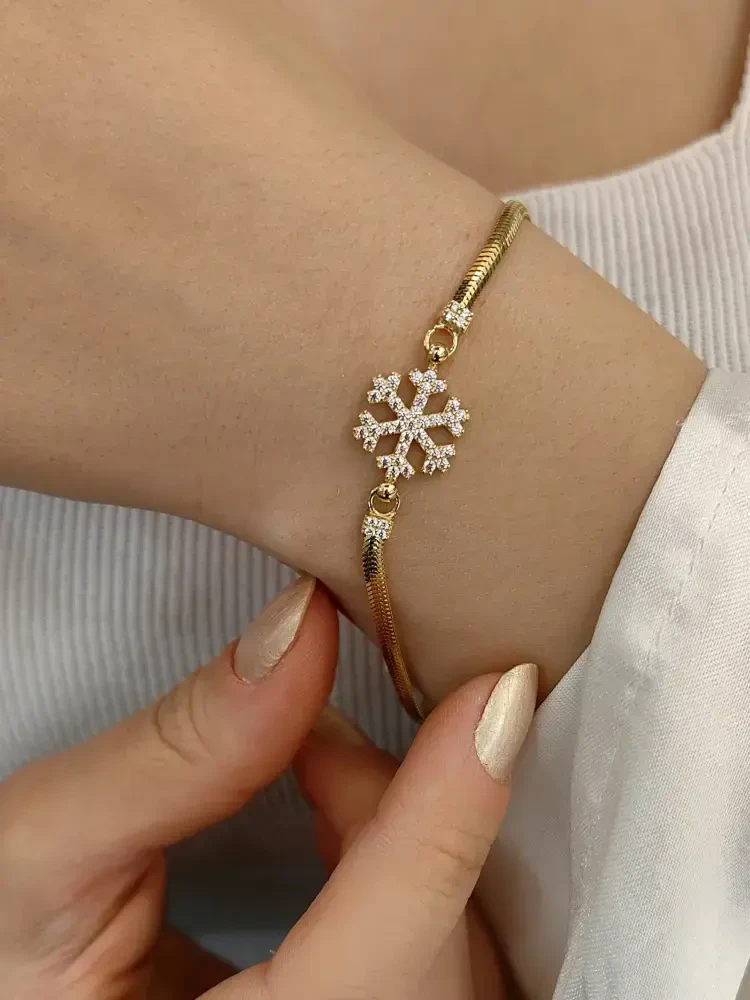 KAR TANESİ TARZ ALTIN BİLEKLİK KNY00089 - Nasip Kuyumcu