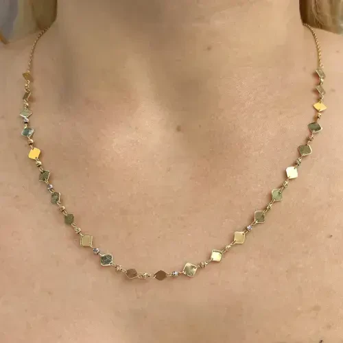 DORİKALI PUL MODEL ALTIN KOLYE 14 AYAR KLY00013 - 3