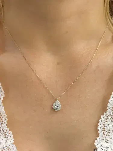 TAŞLI MODEL ALTIN KOLYE 14 AYAR KLY00883 - 3