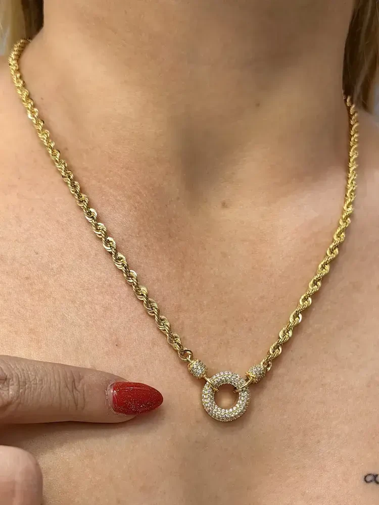 TAŞLI MODEL ALTIN KOLYE 14 AYAR KLY00638 - Nasip Kuyumcu