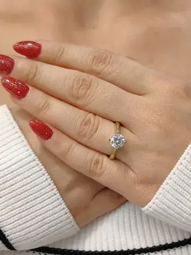 TEKTAŞ ALTIN YÜZÜK YZ001233 - 2