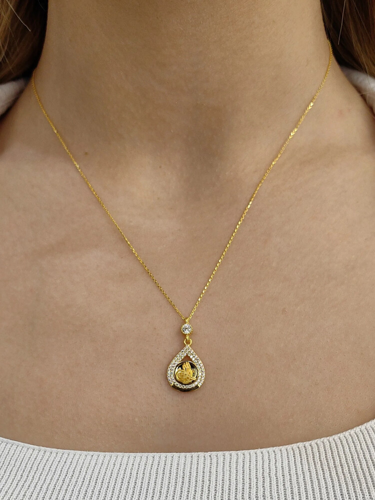 TUĞRALI ALTIN KOLYE 8 AYAR KLY00800 - Nasip Kuyumcu