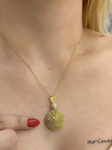 GÜNEŞ SİMGELİ ALTIN KOLYE 8 AYAR KLY00234 - 1