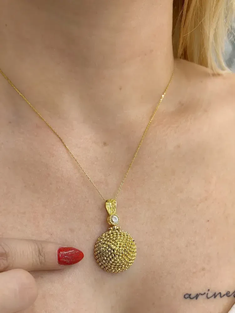 GÜNEŞ SİMGELİ ALTIN KOLYE 8 AYAR KLY00234 - Nasip Kuyumcu