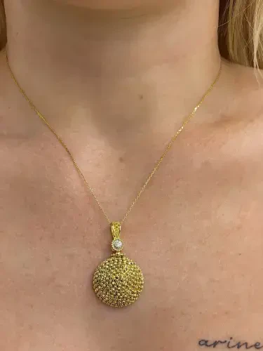 GÜNEŞ SİMGELİ ALTIN KOLYE 8 AYAR KLY00234 - 3