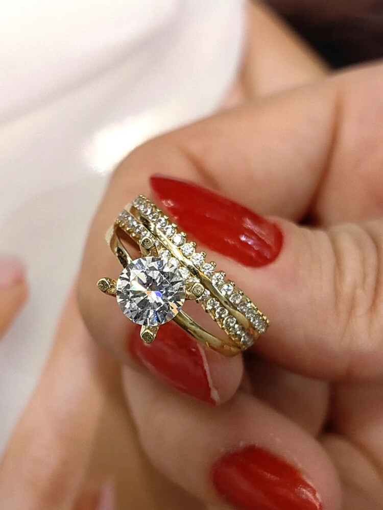 TWİN ALTIN YÜZÜK YZ000480 - Nasip Kuyumcu