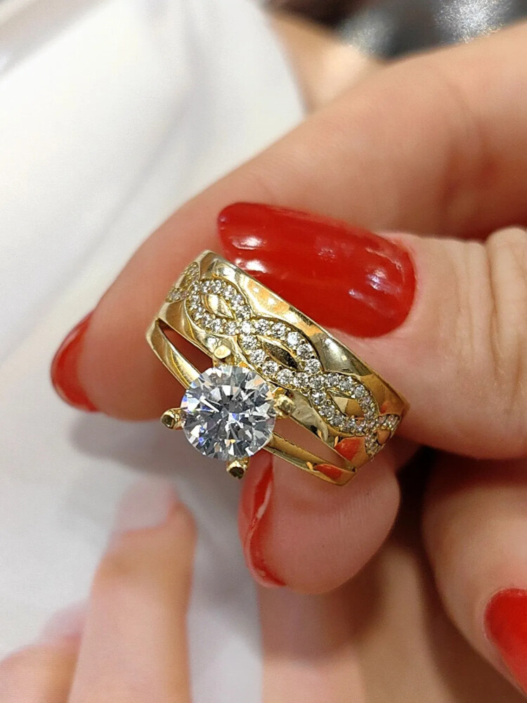 TWİN ALTIN YÜZÜK YZ000481 - Nasip Kuyumcu