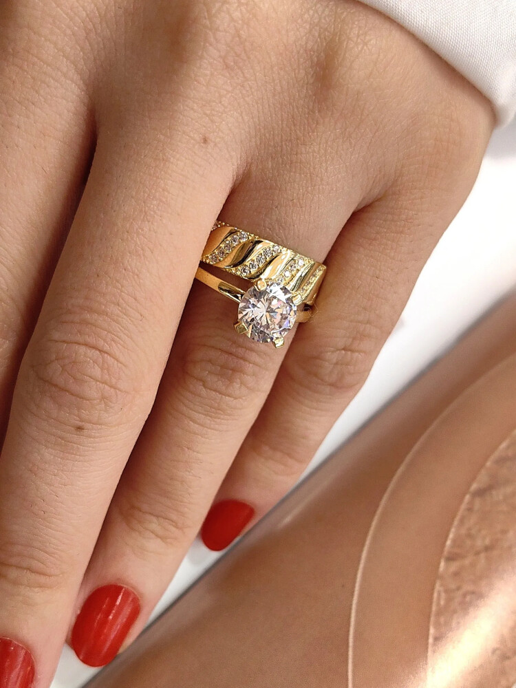 TWİN ALTIN YÜZÜK YZ001241 - Nasip Kuyumcu