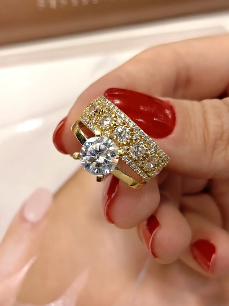 TWİN ALTIN YÜZÜK YZ000465 - Nasip Kuyumcu