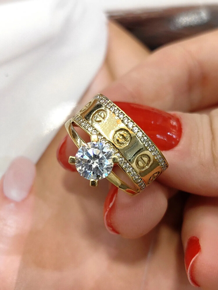 TWİN ALTIN YÜZÜK YZ000469 - Nasip Kuyumcu