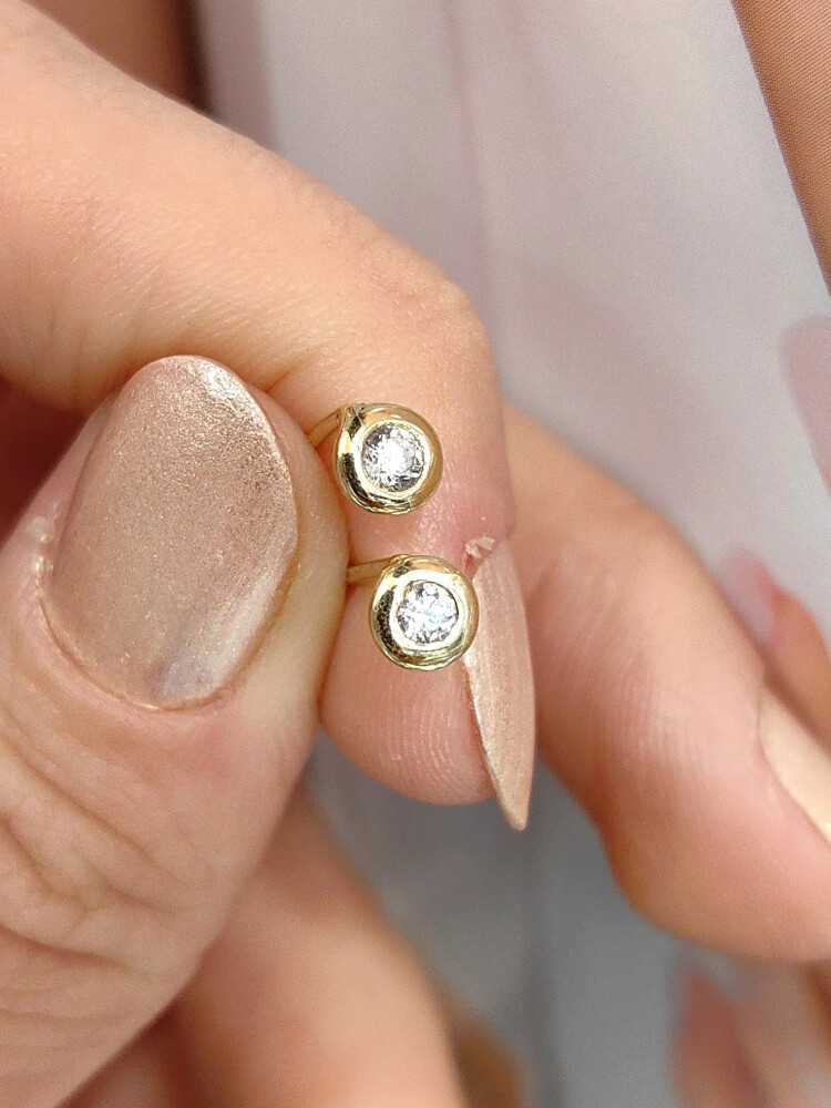 VİDALI ALTIN KÜPE KUP00737 - Nasip Kuyumcu