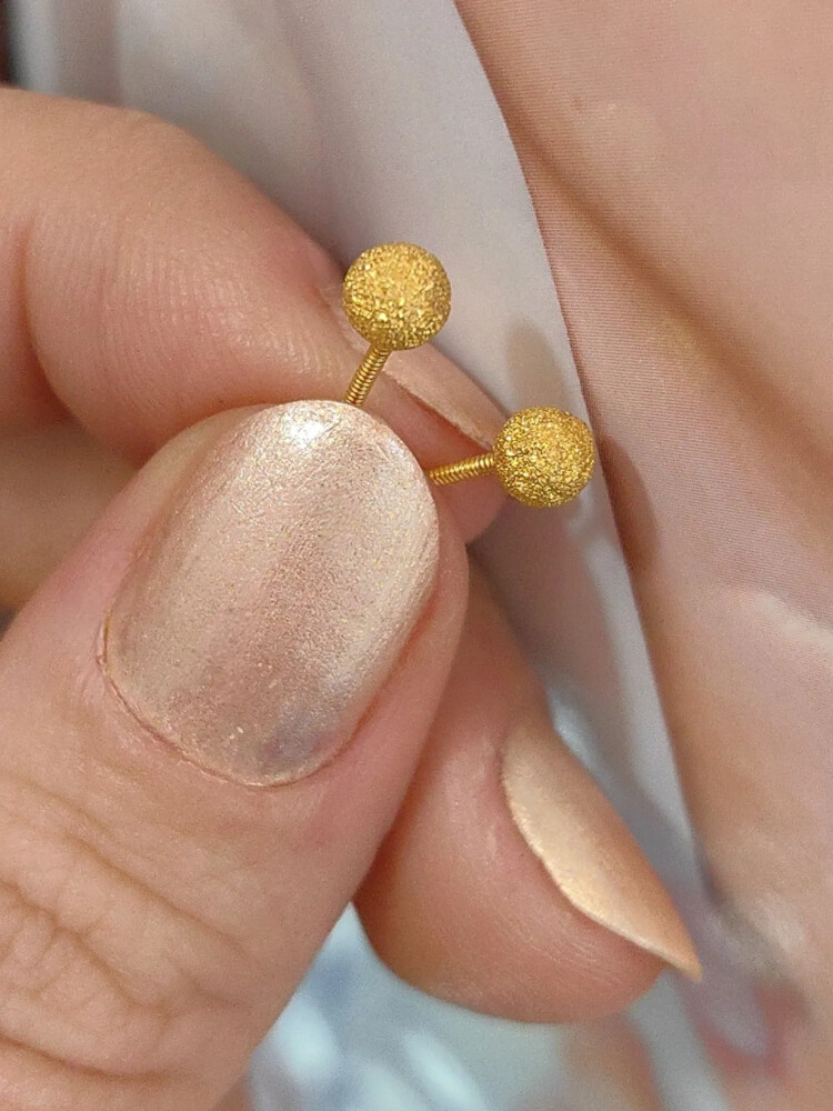 VİDALI ALTIN KÜPE KUP01007 - Nasip Kuyumcu