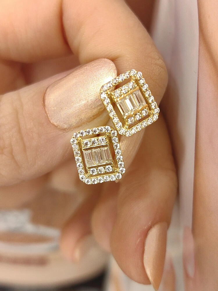 VİDALI ALTIN KÜPE KUP01320 - Nasip Kuyumcu