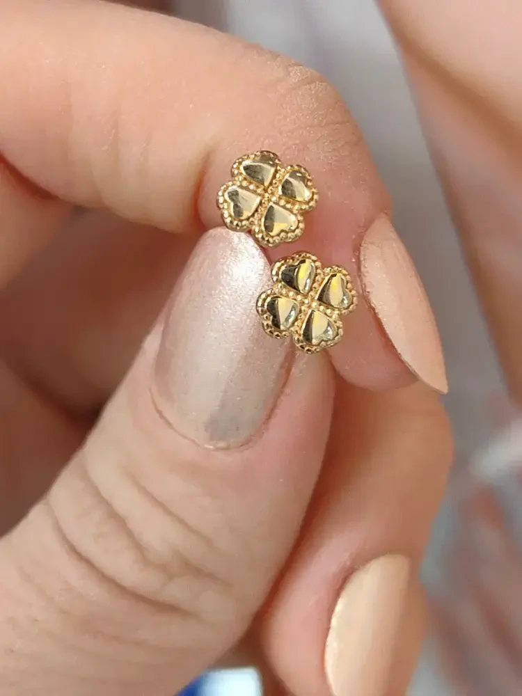 VİDALI ALTIN KÜPE KUP01321 - Nasip Kuyumcu