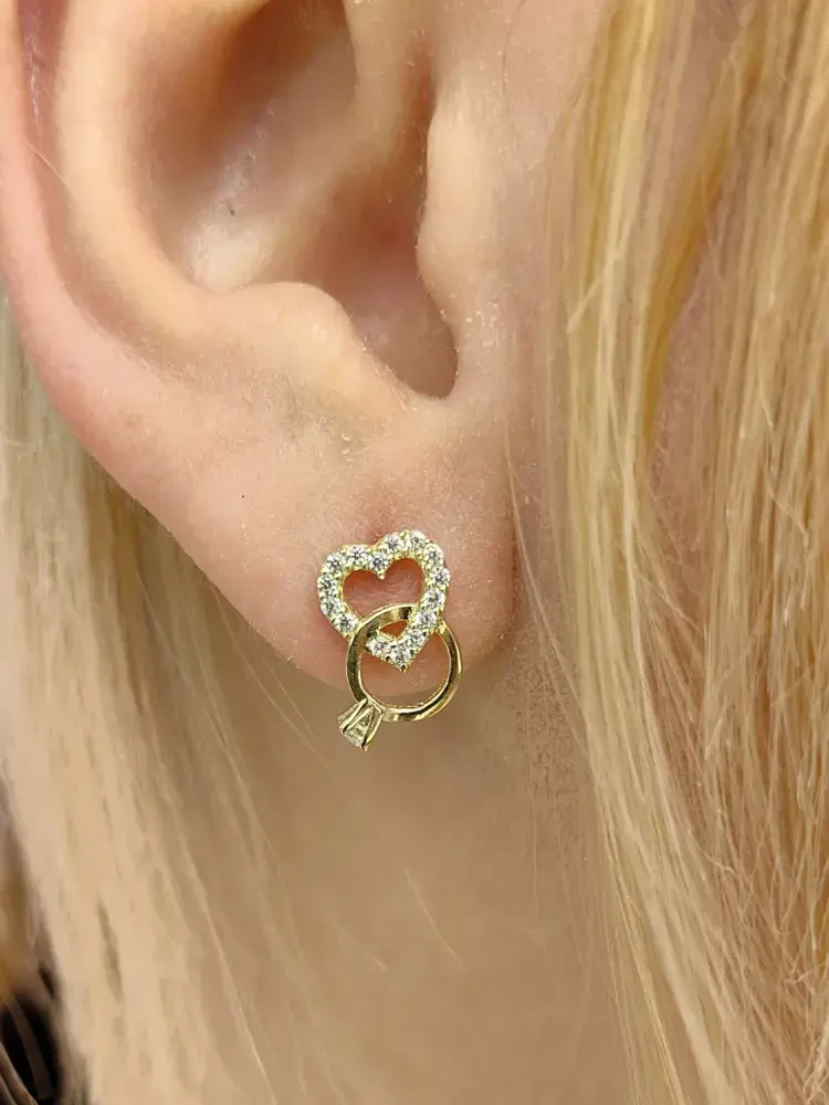 VİDALI ALTIN KÜPE KUP01419 - Nasip Kuyumcu