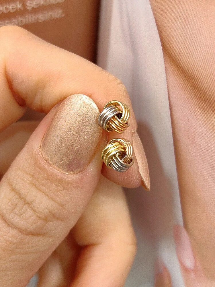 VİDALI ALTIN KÜPE KUP01450 - Nasip Kuyumcu