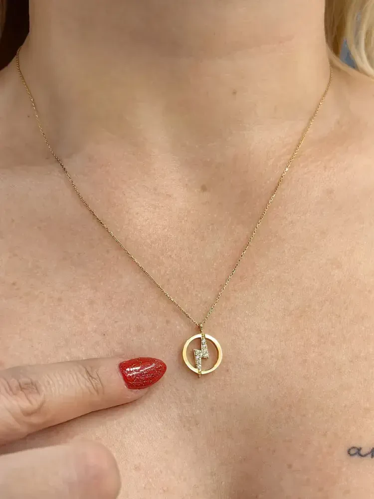 ŞİMŞEK MODEL ALTIN KOLYE 8 AYAR KLY00259 - 3