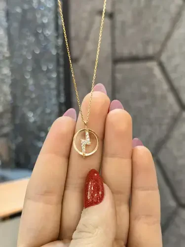 ŞİMŞEK MODEL ALTIN KOLYE 8 AYAR KLY00259 - 2